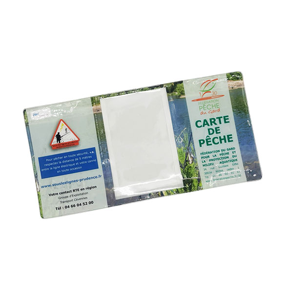 Pochette carte de pêche personnalisée en PVC soudé à Nîmes